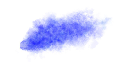 Dense smoky exhaust trail in shades of blue, resembling emission from jet aircraft, car, or motorcycle. Isolated. Perfect for visual effects or compositions.