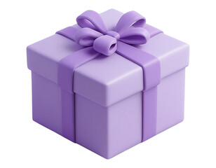 Obraz premium Elegant lavender gift box with a beautiful ribbon, perfect for birthdays, holidays, and special occasions