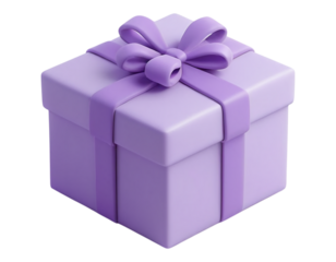 Elegant lavender gift box with a beautiful ribbon, perfect for birthdays, holidays, and special occasions