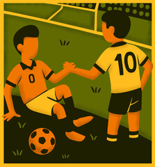 Poster illustration from the collection of Fair Play moments in football matches
