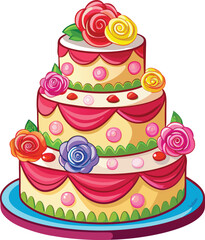 birthday cake vector icon on white background