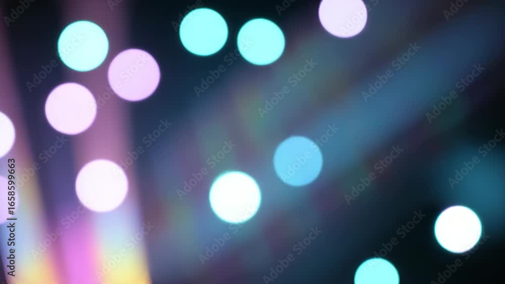 Poster abstract glowing bokeh light video animation with soft blurred circles and dreamy colorful motion ba