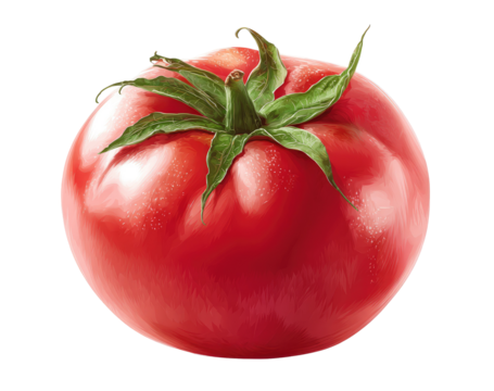 Close-up of a single, vibrant red tomato