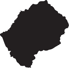 Obraz premium Lesotho map vector silhouette