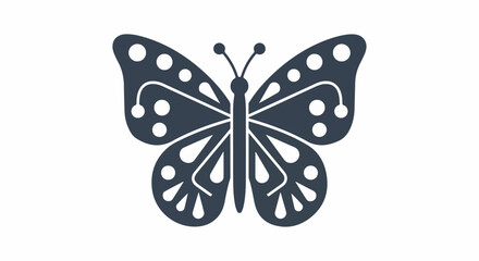 Stylized Butterfly Illustration with Circular Markings on Wings.