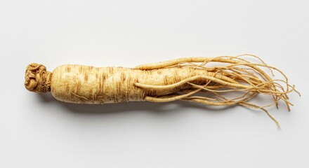 Ginseng root on white background (1)