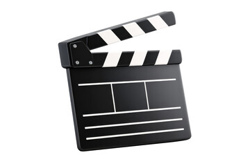 Fototapeta premium movie clapperboard isolated on transparent background.