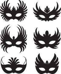 Naklejka premium Carnival mask silhouettes