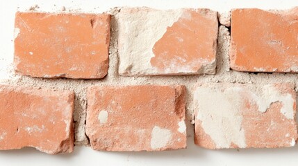 Obraz premium Rustic Brick Texture: A close-up shot showcases the raw, aged beauty of a brick wall, each weathered brick tells a story of time and endurance.