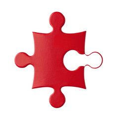 Red jigsaw piece, connection, solution