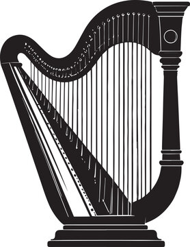 black harp musical instrument silhouette clip art preview