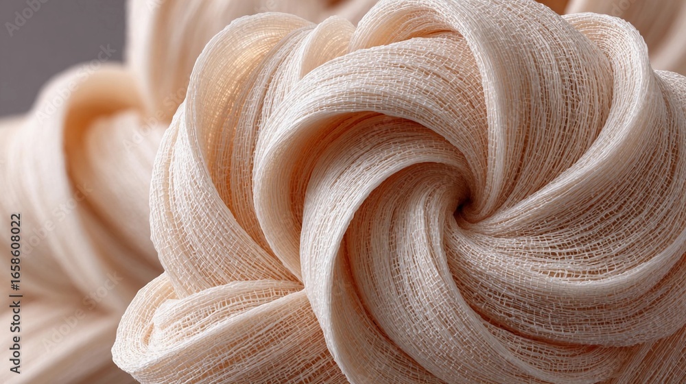 Poster intricate swirl of fabric displaying softness and elegance in a close-up view