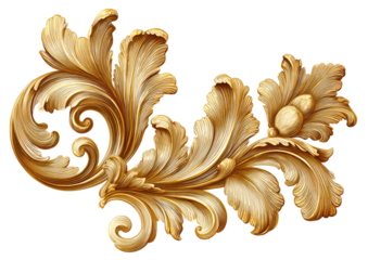 Ornate gold leaf scrollwork design (4)