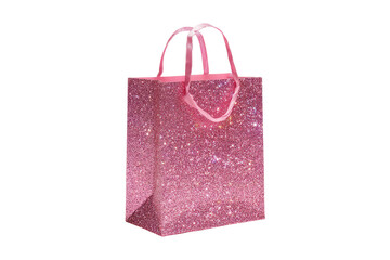 Pink glitter shopping tote bag