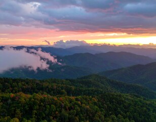 Naklejka premium Mountain sunset view (2)