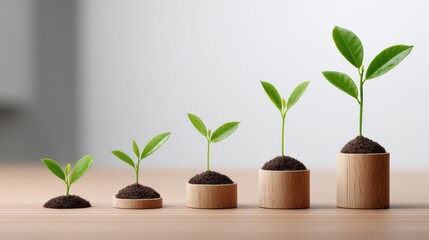 Progressive growth and development of plants with healthy leaves and lush foliage in eco-friendly environment showcasing sustainable farming and horticulture success