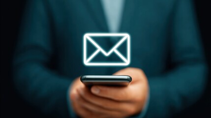 Modern smartphone communication technology showcasing digital email messaging on a mobile device with sleek design vibrant icons and seamless connectivity in a professional setting