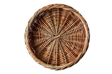 Fototapeta premium Woven wicker basket, circular pattern, traditional craft