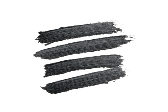Dark gray, metallic paint brushstrokes on a black background
