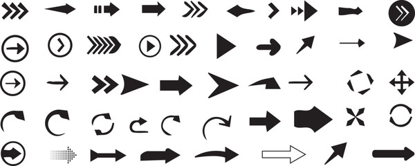 arrow symbol, traffic arrow sign, arrow - bow and arrow, vector, in a row, icon symbol, direction, line art, icon set, arrow, buttons, round, signs, right, click, increase, end, set, white, drawn, iso