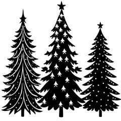 Obraz premium Set Of Silhouette Christmas Tree, Silhouette Christmas Tree Set, Silhouette Christmas Tree Vector, Silhouette Christmas Tree Vector, Christmas Tree Silhouette Vector