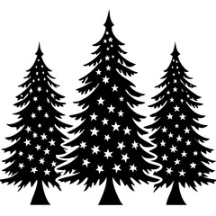 Obraz premium Set Of Silhouette Christmas Tree, Silhouette Christmas Tree Set, Silhouette Christmas Tree Vector, Silhouette Christmas Tree Vector, Christmas Tree Silhouette Vector 