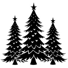 Obraz premium Set Of Silhouette Christmas Tree, Silhouette Christmas Tree Set, Silhouette Christmas Tree Vector, Silhouette Christmas Tree Vector, Christmas Tree Silhouette Vector 