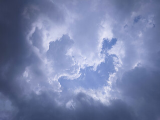 Dramatic Cloudy Sky with Light Breaking Through