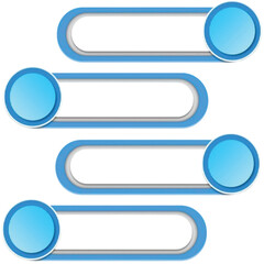 Obraz premium Blue toggle switches in modern flat design with rounded edges 