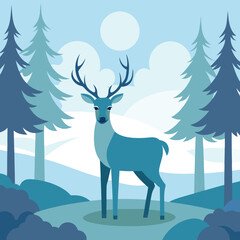 Colorful Wildlife Deer Illustration A Vibrant and Artistic Animal Design for Creative Projects