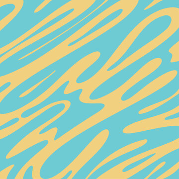 Psychedelic Abstract Background with Fluid Lines. Vintage Vector Illustration in Retro 60s Style. Bright Pastel Colors