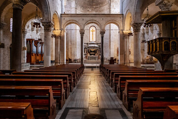 Interior of Basilica of Saint Nicolas Also Known As Basilica San Nicola de Bari in Bari, Apulia or...