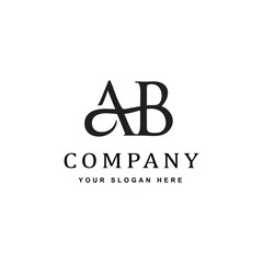 Elegant ab company logo with placeholder slogan