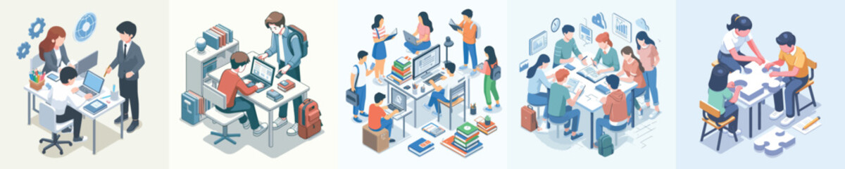 Vector set isometric learning together