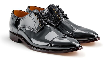 Elegant Black Patent Leather Oxford Dress Shoes for Formal Occasions