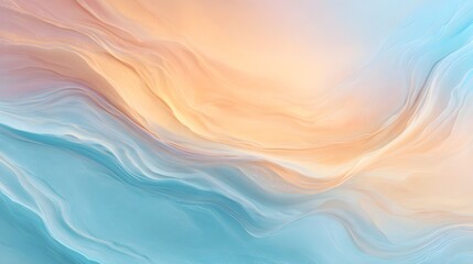 Obraz premium Soft Flowing Abstract Wavy Background with Golden Orange and Serene Blue Gradient