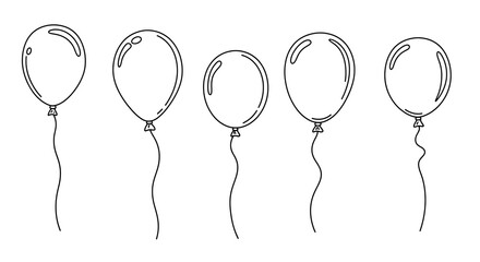Outline Balloons Drawing Illustration Vector © Helois