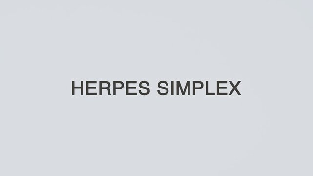 Herpes simplex concept word hand holding stethoscope on white background for viral infection monitoring, diagnosis, treatment, prevention, wellness, and herpes awareness