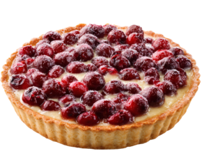 This cherry tart is a delightful dessert, featuring fresh cherries and a golden crust.