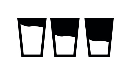Vector Water Glasses Set. Vector flat editable illustration set off glasses of water