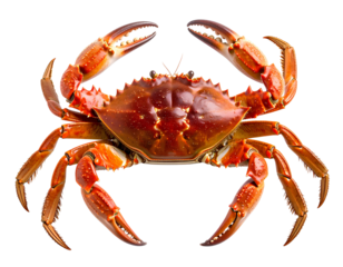 A giant coconut crab with big claws isolated on transparent background.
