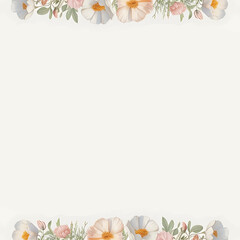 watercolor floral wedding invitation template, elegant floral frame for birthday cards, vintage floral pattern for fabric and textile