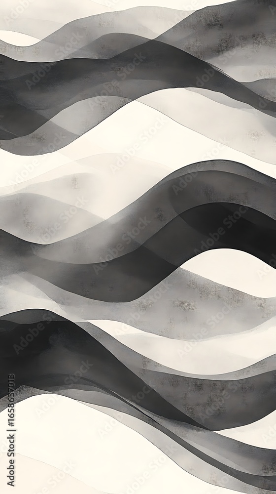 Poster monochrome abstract art waves design background pattern modern graphic illustration texture canvas p