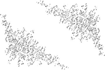 Grey floral corner decoration isolated on transparent background for your designs