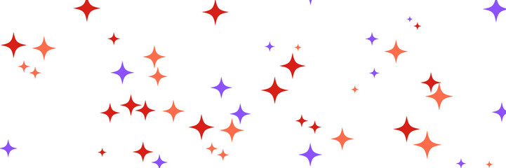 Colorful stars on transparent background for festive design isolated on transparent background