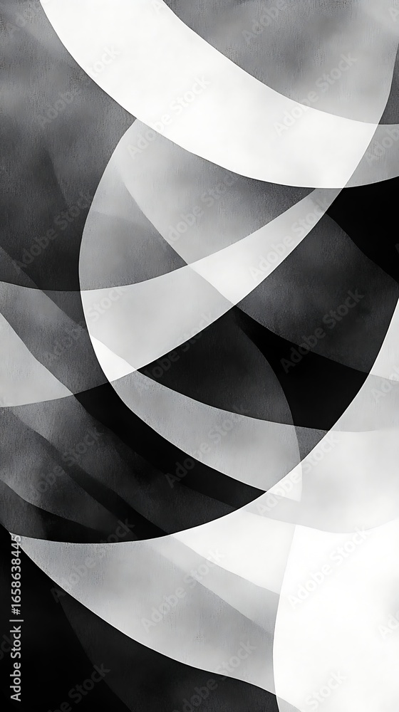 Poster abstract monochrome graphic design with curves and lines for modern art and background design ideas 