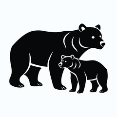 Fototapeta premium Majestic bear silhouette standing proudly in nature silhouette