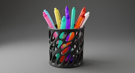 Pen Holder with Colorful Pens