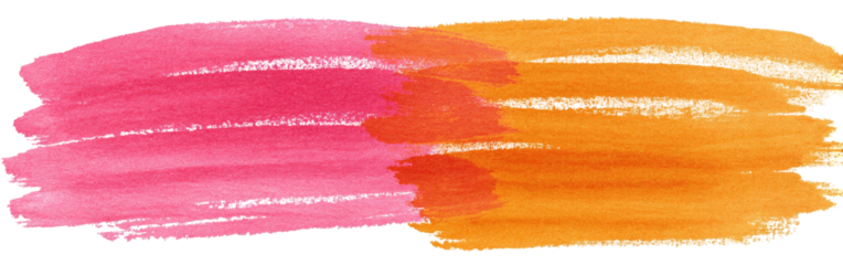 Abstract watercolor paint stroke, ombre effect, from pink to orange