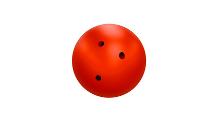 Red Bowling Ball with Finger Holes on white background